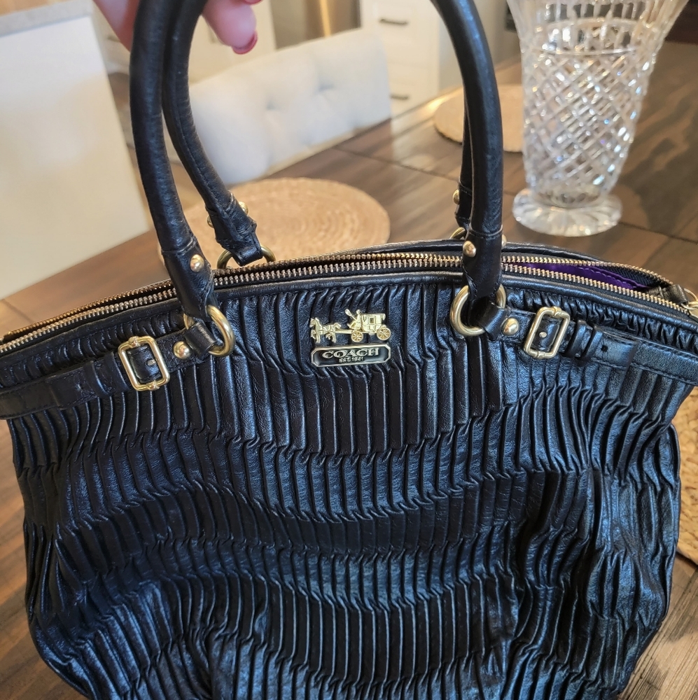 Coach handbag purse black leather